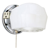 Westinghouse wall bracket with chrome base and white crystal glass shade for elegant lighting
