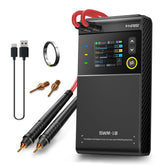 WESTOBiG FNRSI battery spot welder front view highlighting its compact handheld design for on-site use.