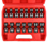 WETT 15-piece 3/8-drive socket set in case for quick access.