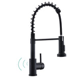 WEWE matte black touchless faucet with motion sensor for hands-free use