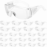 WFEANG safety goggles worn over prescription glasses for clear vision
