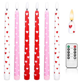 Whaline red heart LED taper candle for romantic table décor