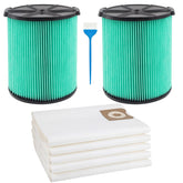 WHI-GN VF6000 cartridge filter for RIDGID vacuums with five-layer HEPA filtration.