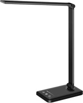 White Crown LED Desk Lamp front view shows compact design for comfortable reading.
