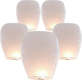10-pack white paper lanterns for easy, stylish assembly at events.