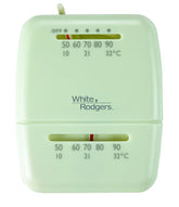 White-Rodgers Emerson M30 thermostat with sleek wall plate for easy heating control.