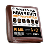 WHITEDUCK 6x8ft tarp front view demonstrates durable, weather-ready coverage.