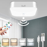 WhitePoplar motion sensor ceiling light with remote for hands-free control.