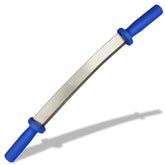 Wiebe 12-inch dual-handle fleshing knife for precise skinning and fleshing of pelts.