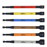 Wiha 70486 magnetic nut setter set, six sizes, enables quick fastener selection.