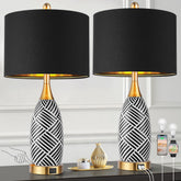 WIHTU luxury black gold ceramic lamp base enhances modern decor and warmth