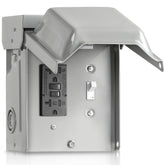 WILAWELS outdoor outlet box with switch for safe yard power access.