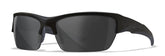 Wiley X WX Valor sunglasses front view in matte black frame for versatile protection.