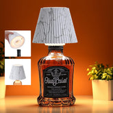 WILIT bottle lamp shade on a bottle for elegant repurposed decor.