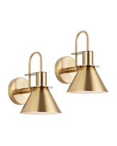 WILON gold wall sconce with gooseneck brass finish for focused task lighting in living spaces.