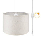 WimiSom plug-in pendant light with fabric drum shade for warm, even illumination