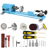 Winbomgo wood lathe mini setup shows a compact design for easy hobby turning.