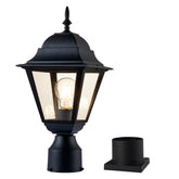 Windben outdoor post light with pier base enhances garden illumination.