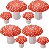 Windspeed mushroom lanterns 8inch set front view for vibrant forest ambience