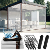 Windyun heavy-duty clear tarp 6x10, front view, shields gear from rain while staying transparent.