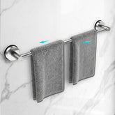 WingWider adjustable suction cup towel bar spans 14.6 to 24 inches for versatile bathroom storage.