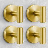 WingWider shower hooks gold finish close-up showing secure towel hanging