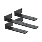WINKER 10-inch floating shelf brackets in black finish provide sturdy, hidden support.