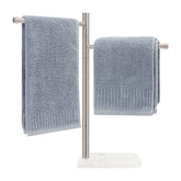 Winmien standing hand towel holder with marble base provides stable, elegant towel storage on any countertop.