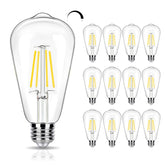 WinsaLED 12-pack bulbs for Edison fixtures, 40W equivalent, reliable brightness.