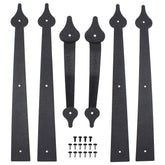 WINSOON decorative strap hinges in black matte finish for rustic doors