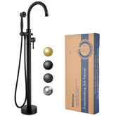 Wintap classic freestanding tub faucet with matte black finish for a bold bathroom statement.