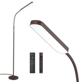 Wio-Mio LED floor lamp with remote control for effortless brightness and scene presets.