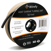 Wirefy 3/8 inch heat shrink tubing roll for custom cable runs and insulation.