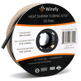 Wirefy heat shrink tubing 5/16 inch adhesive waterproof close-up showing tight sealed fit