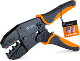 Wirefy wire crimping tool in action securing insulated connectors with a clean, reliable crimp.