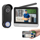 Wisdom View doorbell front view showing a sleek wireless design for easy monitoring.