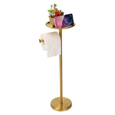 Wismay toilet paper holder stand with shelf top offers convenient storage and surface for small items.