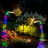 WITOROR solar watering can light – front view shows dual lamps for evening garden illumination.