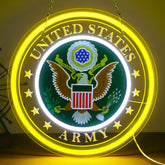 WittyRhE Army Neon Sign with eagle and stars for bold patriotic wall decor in man caves