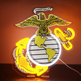 WittyRhE military neon sign with platinum glow for a home bar decor focal point.