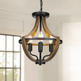 WOAEKR 4-light modern farmhouse chandelier enhances kitchen ambience.