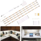 WOBANE under-cabinet light kit setup brightens shelves efficiently.