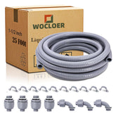 Wocloer liquid-tight conduit 25ft straight section, corrosion resistant for durable installations.