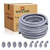 Wocloer liquid-tight conduit kit 50ft ready for durable outdoor wiring.