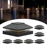 Wokelux warm-white solar post cap light on a fence post boosts curb appeal and safety at dusk
