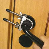 WOLAIYE portable door security lock overview showing compact design for quick setup.