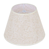 WOLEILEJIN beige linen barrel shade, top view, diffuses glare for cozy, eyes-friendly lighting.
