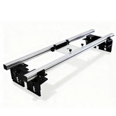 WolfPawn 47.2in router sled mounted on a slab for precise flattening