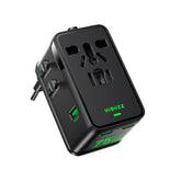 Wollzz 75W travel adapter in compact design for easy carry-on use