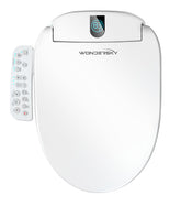 WONDERSKY elongated bidet seat front view showing temperature controls for comfortable setup
